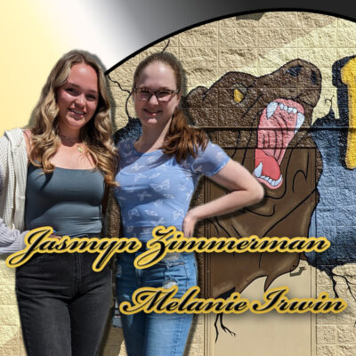 Billings West High muralists 2023 Melanie Irwin and Jasmyn Zimmerman